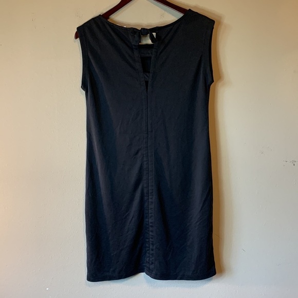 Sigrid Olsen Black Sleeveless Swing Dress Modal A-Line Pullover Back Bow Small - Picture 10 of 13